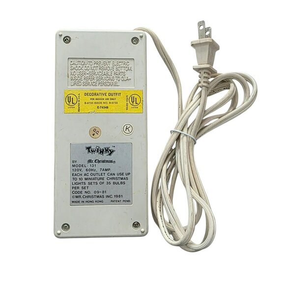 Mr. Christmas Twinky Lighting Outlet Controller 1981 Vintage Holiday Light Plug - Picture 4 of 6